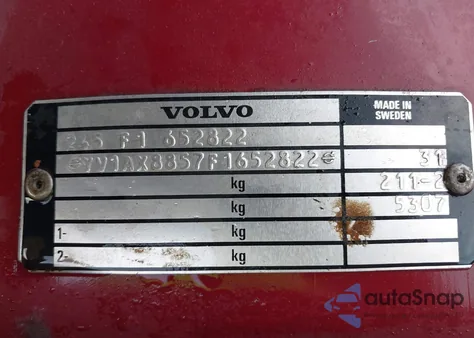 1985 Volvo 245 Dl/Gl из США, поврежденный, VIN YV1AX8857F1652822